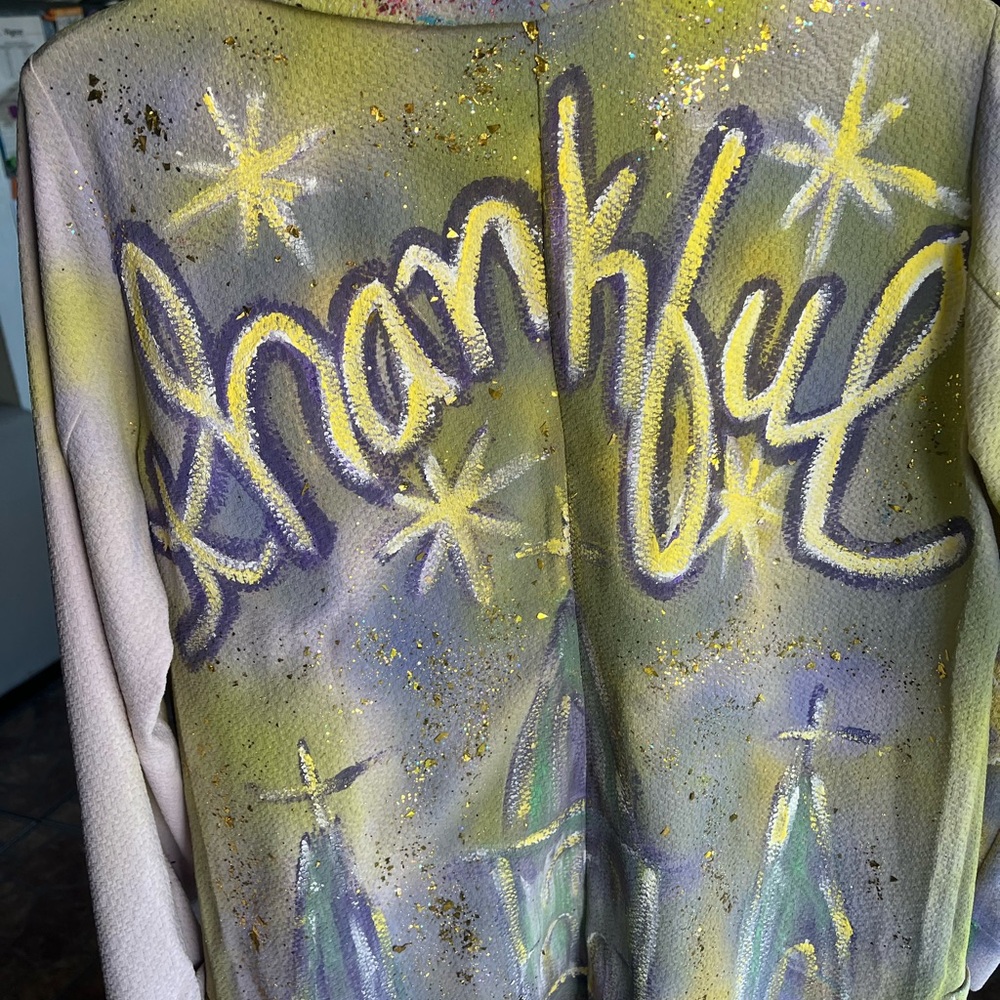 Custom Handpainted Mardi Gras/NOLA blazer by Artist Shannon Marie - Picture 9 of 10